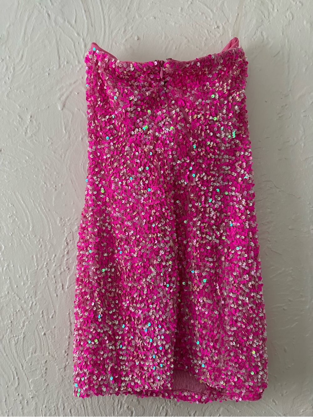 Nasty Gal Pink Sequin Strapless Mini Dress - Picture 2 of 3